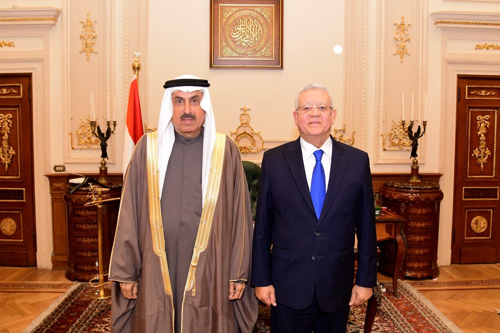 المستشار الدكتور حنفي جبالي يستقبل رئيس المجلس الوطني الاتحادي الإماراتي