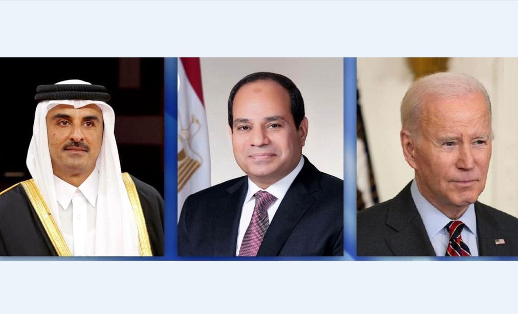 بيان مشترك لقادة مصر والولايات المتحدة وقطر