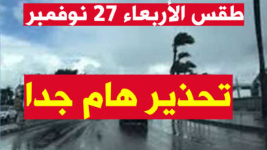 طقس اليوم الأربعاء 27 نوفمبر 2024 في مصر