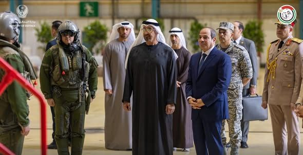 El-Sisi and Mohamed bin Zayed Inspect Egyptian Fighter Jet Detachment in UAE