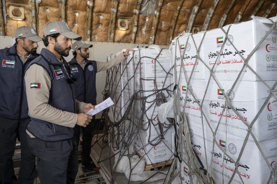 Arrival of last Humaid Air Bridge aircraft in Al Arish carrying 100 tonnes of aid for Gaza
